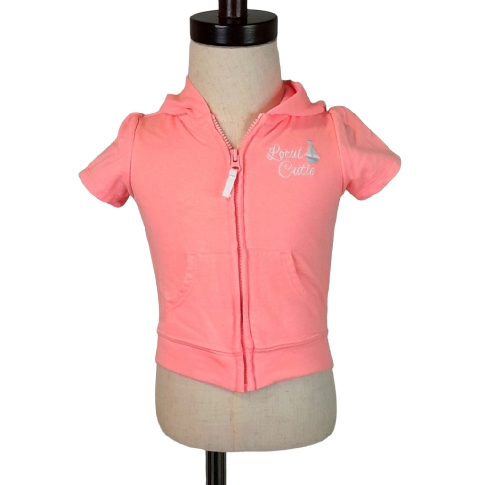 Baby Girl Hoodie – “Local Cutie” Coral Pink | 6 Months